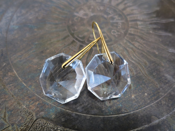 アンティーククリスタルピアス antique crystal earrings <PE1-0318> 2枚目の画像