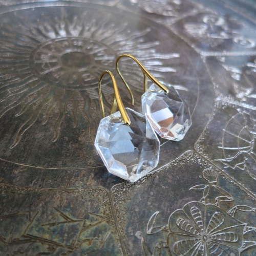 アンティーククリスタルピアス antique crystal earrings <PE1