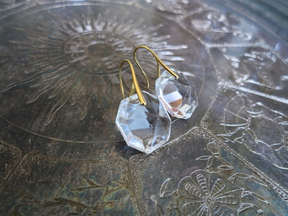 アンティーククリスタルピアス antique crystal earrings <PE1-0318> 5枚目の画像