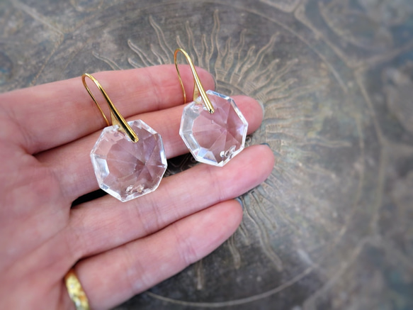 アンティーククリスタルピアス antique crystal earrings <PE1-0318> 6枚目の画像