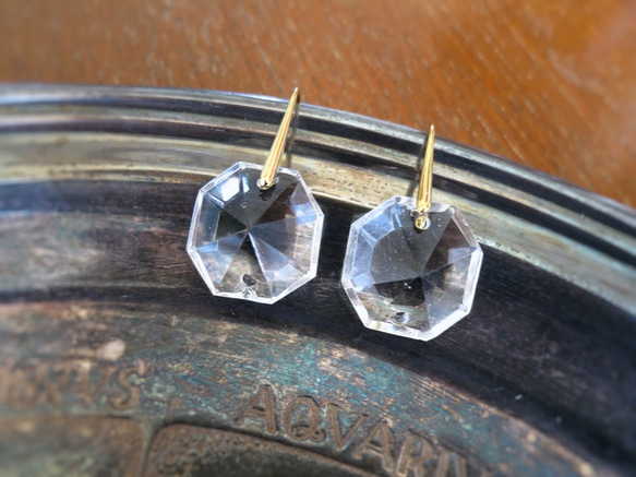 アンティーククリスタルピアス antique crystal earrings <PE1-0318> 9枚目の画像