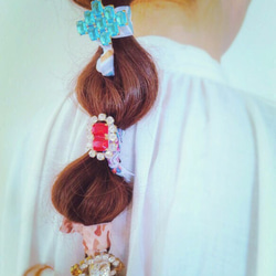 ヘアタイ ブレスレット ヴィンテージビジュー vintage bijou <gry/grbl> 5枚目の画像