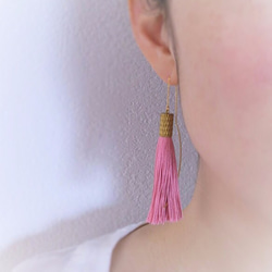 シルクタッセルピアス tassel pierced earrings <PE-TSC> 5枚目の画像