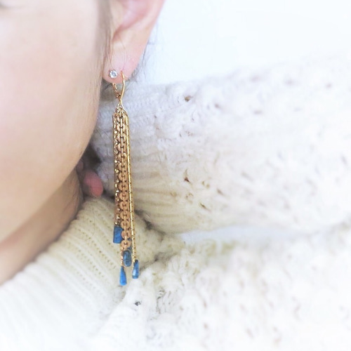 ヴィンテージターコイズフリンジピアス vintage pierced fringe <PE