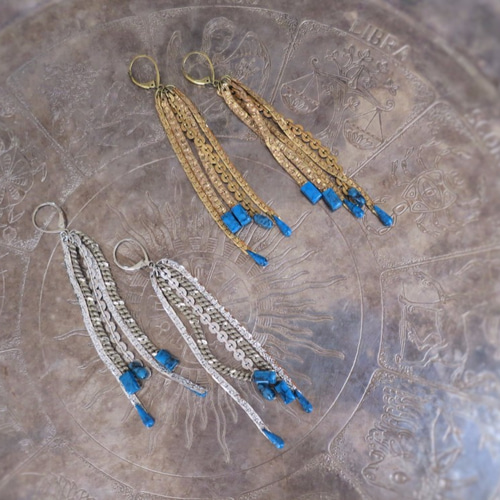 ヴィンテージターコイズフリンジピアス vintage pierced fringe