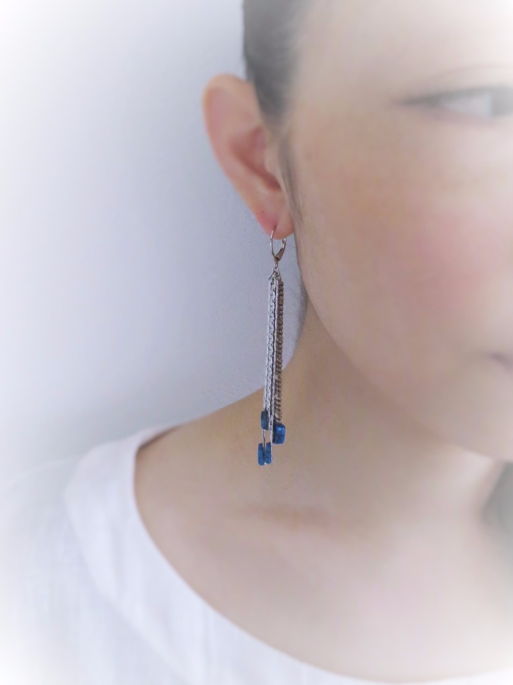 ヴィンテージターコイズフリンジイヤリング vintage earrings fringe <ER-Fsv>