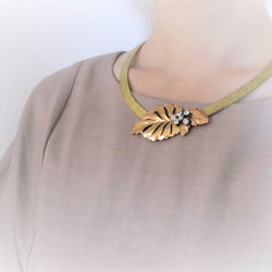 ヴィンテージネックレス リーフ vintage necklace leaf <NC-MSlf> 3枚目の画像