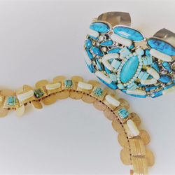 ヴィンテージバングル ターコイズ vintage bangle turquoise pearl <BG-tqpl> 6枚目の画像