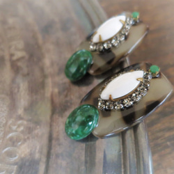 レオパードピアス ヴィンテージルーサイト vintage pierced earrings <PE-lpL> 3枚目の画像