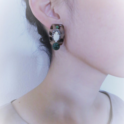 レオパードピアス ヴィンテージルーサイト vintage pierced earrings <PE-lpL> 4枚目の画像