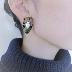 レオパードピアス ヴィンテージルーサイト vintage pierced earrings <PE-lpL> 6枚目の画像