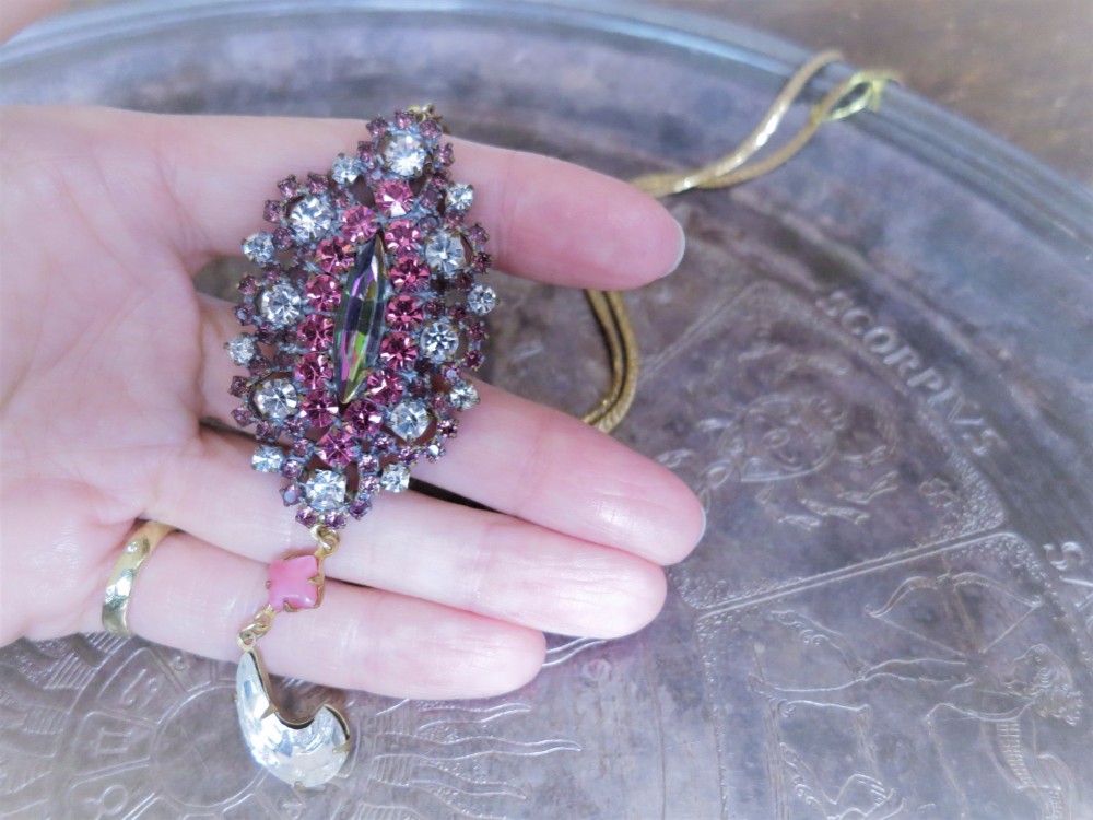 ヴィンテージビジューネックレス ピンク vintage necklace pink <NC-RBpink>