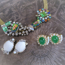 ホワイトシェルイヤリング vintage earrings white shell <ER-shwht2> 6枚目の画像