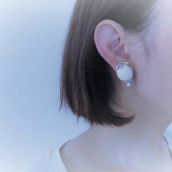 ホワイトシェルイヤリング vintage earrings white shell <ER-shwht2> 7枚目の画像