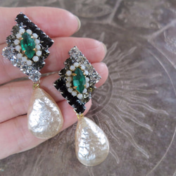 パールビジューピアス ミリアムハスケル vintage earrings Haskell <PE-mhpl2> 2枚目の画像