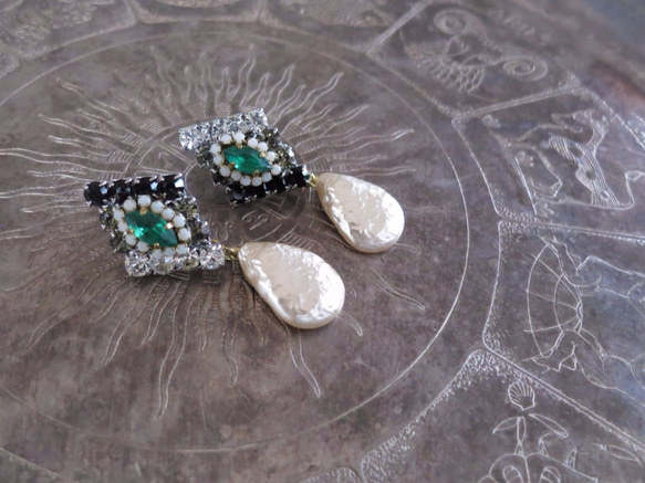 パールビジューピアス ミリアムハスケル vintage earrings Haskell <PE-mhpl2> 6枚目の画像