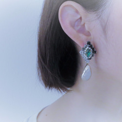 パールビジューピアス ミリアムハスケル vintage earrings Haskell <PE-mhpl2> 7枚目の画像