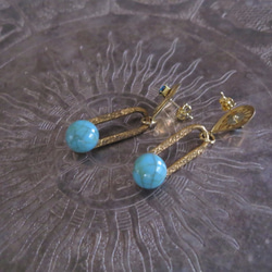 ターコイズピアス vintage earrings turquoise <PE-tqch> 5枚目の画像