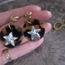 レオパード&スターピアス vintage pierced earrings leopard <PE-LPst> 3枚目の画像