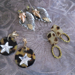レオパード&スターピアス vintage pierced earrings leopard <PE-LPst> 4枚目の画像