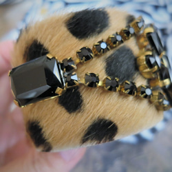 ハラコレザー カフブレスレット　hair on leather cuff bracelet <LC-HBR3> 6枚目の画像