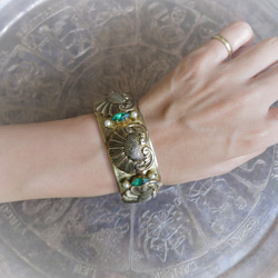 ボタニカルバングル　vintage bangle green bijou <BG-GR1> 2枚目の画像