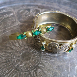 ボタニカルバングル　vintage bangle green bijou <BG-GR1> 6枚目の画像