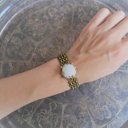 ホワイトクラスプブレスレット vintage bracelet white <BL6-1219> 2枚目の画像