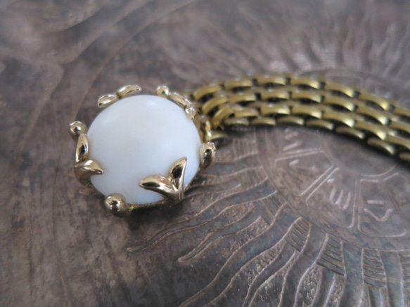 ホワイトクラスプブレスレット vintage bracelet white <BL6-1219> 4枚目の画像