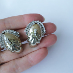 パール＆シェルビジューイヤリング ミリアムハスケル vintage earrings Miriam Haskell <P 5枚目の画像