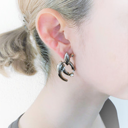 シルバーモチーフピアス vintage earrings CV <PE4 -L19> 3枚目の画像