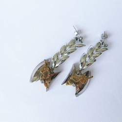 シルバーリーフイヤリング vintage earrings leaf SV <PE5B-L19> 5枚目の画像