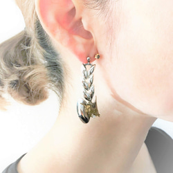 シルバーリーフイヤリング vintage earrings leaf SV <PE5B-L19> 2枚目の画像