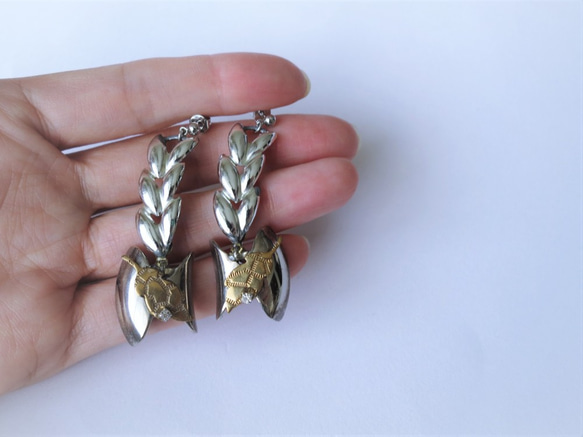 シルバーリーフイヤリング vintage earrings leaf SV <PE5B-L19> 3枚目の画像