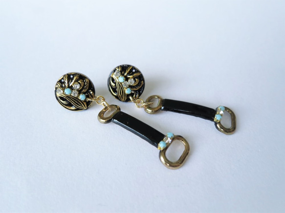 ホースビットピアス vintage earrings horse bit <PE8-L19> 3枚目の画像