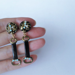 ホースビットピアス vintage earrings horse bit <PE8-L19> 4枚目の画像