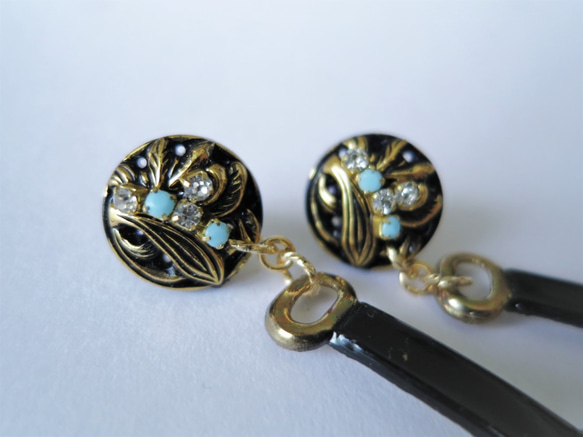 ホースビットピアス vintage earrings horse bit <PE8-L19> 5枚目の画像