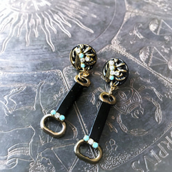 ホースビットピアス vintage earrings horse bit <PE8-L19> 8枚目の画像