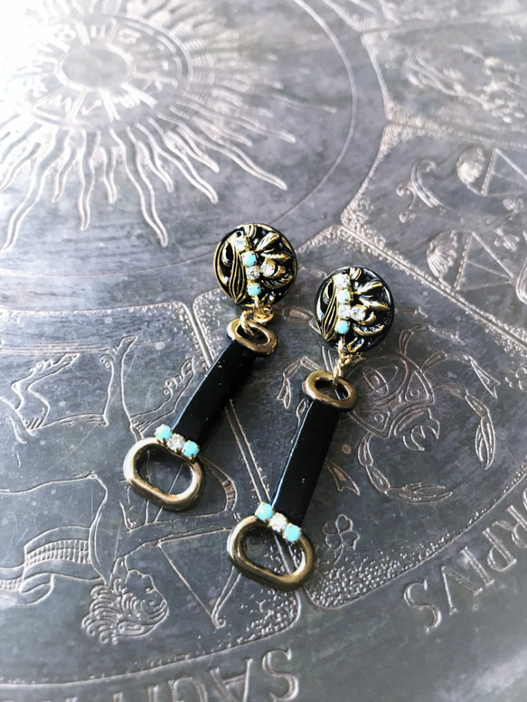 ホースビットピアス vintage earrings horse bit <PE8-L19> 8枚目の画像