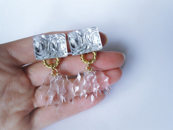 アイスリーフイヤリング vintage earrings horse bit <PE8-L19> 3枚目の画像