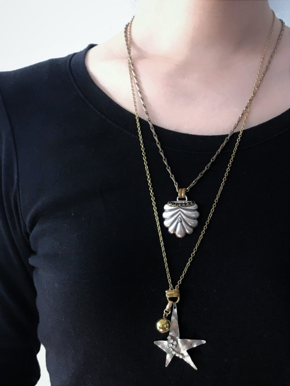 スターネックレス vintage necklace <NE3-L19> 5枚目の画像