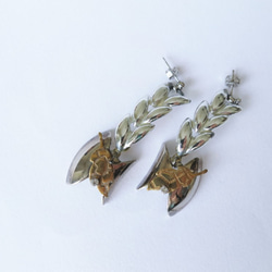 シルバーリーフピアス vintage earrings leaf SV <PE5-L19> 3枚目の画像