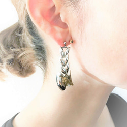 シルバーリーフピアス vintage earrings leaf SV <PE5-L19> 4枚目の画像