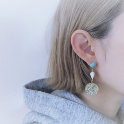 ターコイズ＆アイスドロップピアス vintage earrings tq ice <PE3-0120> 2枚目の画像