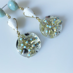 ターコイズ＆アイスドロップピアス vintage earrings tq ice <PE3-0120> 3枚目の画像