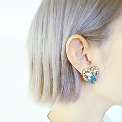 ヴィンテージビジューイヤリング ハート vintage earrings bijou <ER5-0420> 3枚目の画像