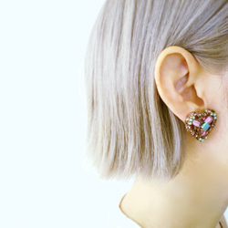 ヴィンテージビジューイヤリング ハート vintage earrings bijou <ER4-0420> 3枚目の画像
