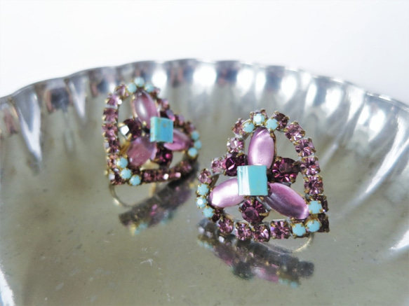 ヴィンテージビジューイヤリング ハート vintage earrings bijou <ER4-0420> 7枚目の画像