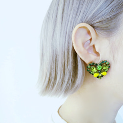 ヴィンテージビジューイヤリング ハート vintage earrings bijou <ER2-0420> 2枚目の画像