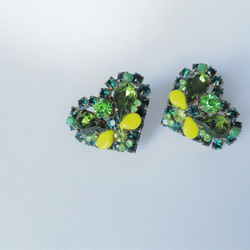 ヴィンテージビジューイヤリング ハート vintage earrings bijou <ER2-0420> 6枚目の画像